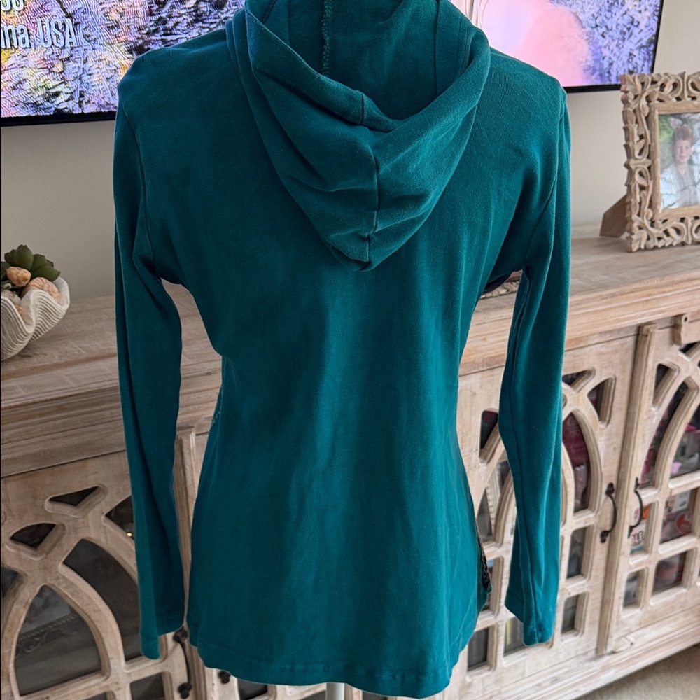 Rising International Teal Patchwork Jacket - image 5